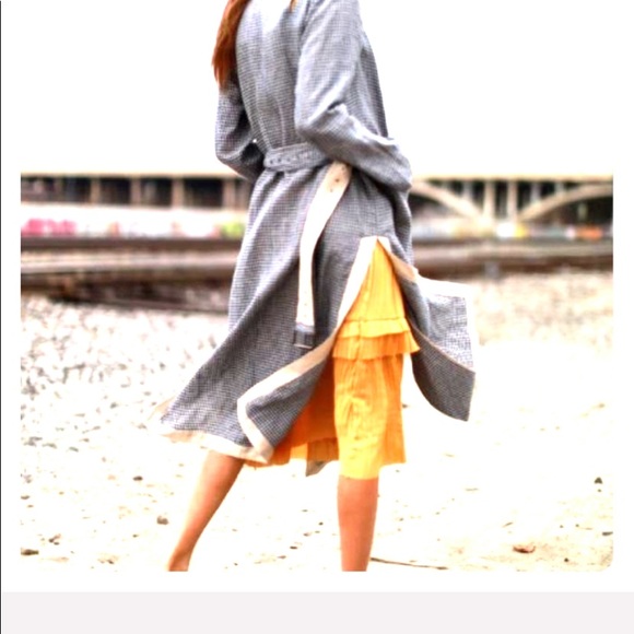 NWT Fun and Flirty Cold Shoulder Gingham Trench - Picture 1 of 3